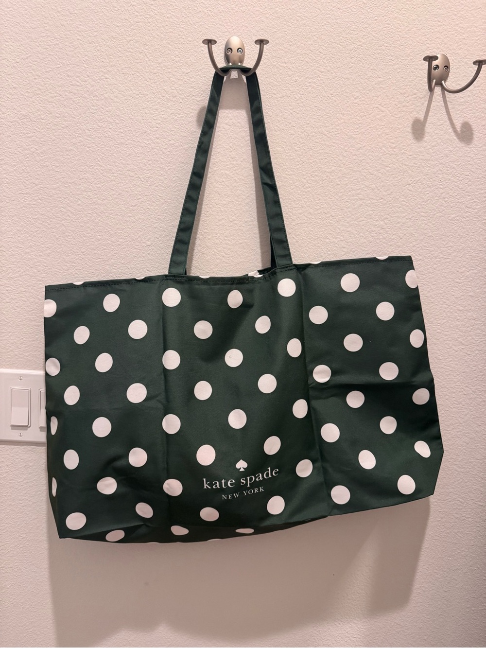 Kate Spade Green and White Polka Dot Tote Bag - Picture 2 of 3